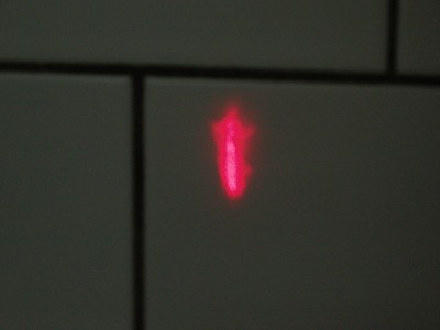 Foto des aufgeweiteten Lichtflecks