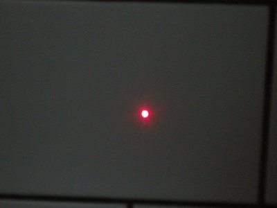 Foto des nicht aufgeweiteten Lichtflecks