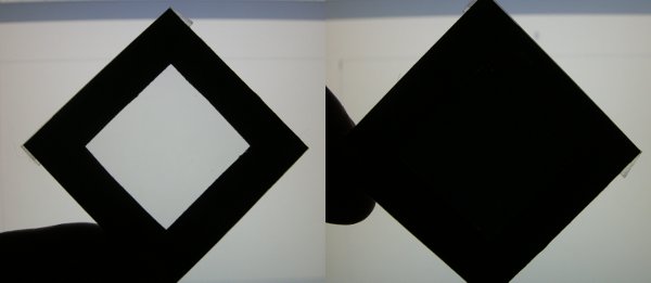 Foto: LC-Bildschirm durch einen Polfilter betrachtet