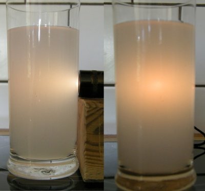 Lichtstreuung in Milchwasser