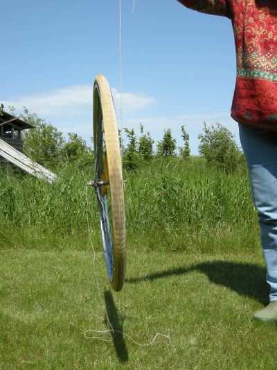 Foto vom aufrecht stehenden sich drehenden Rad